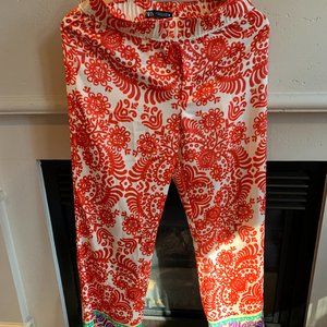 Zara Thai Print Women's Pants, Elastic Waist, Size Small